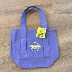 Trader Joe's Purple Mini Halloween Canvas Tote Bag